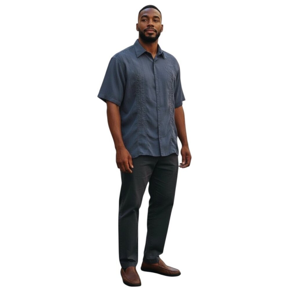 Cabana Mens Resort Button Up Shirt~Size M~Short Sleeve Hawaiian Vacation L10 08